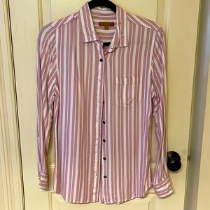 Stripped collared oversized shirt